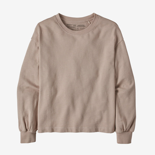 womens regenerative organic certified cotton essential pullover - shroom taupe