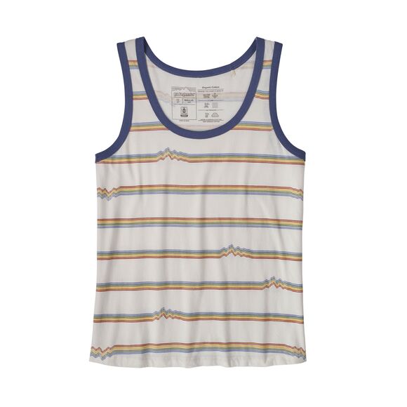 Women’s Ridge Rise Stripe Repeat Organic Tank top - birch white