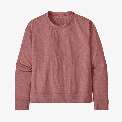 WOMENS LONG SLEEVE GLORYA TWIST TOP - ROSEHIP