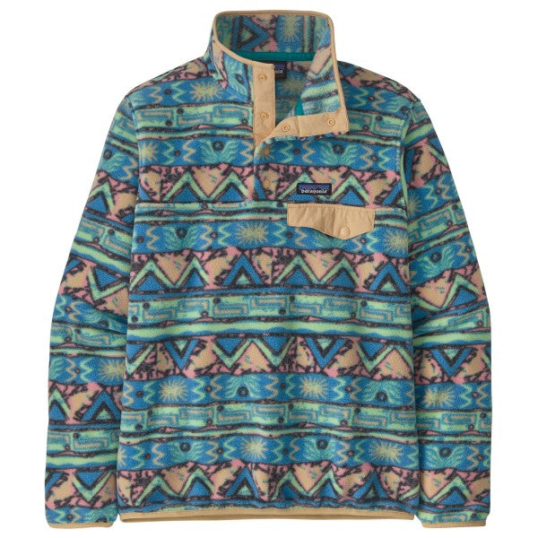 Women's Lightweight Synchilla® Snap-T® Fleece Pullover - High Hopes Geo: Salamander Green