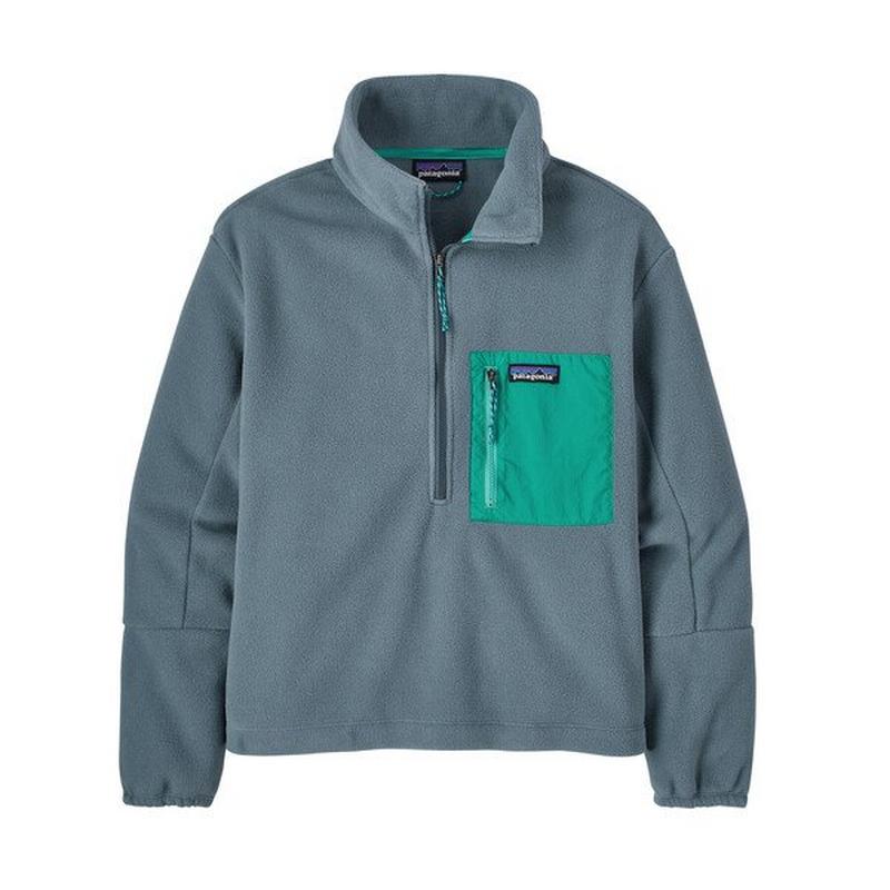 womens microdini half zip fleece pullover - plume grey