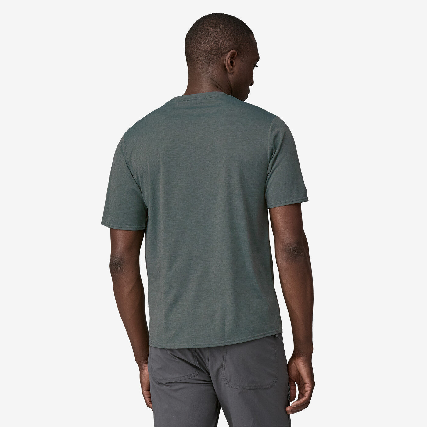 Men's Capilene Cool Daily Graphic Shirt - '73 Text Logo: Nouveau Green X-Dye