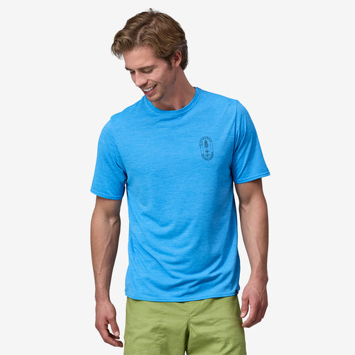 Men's Capilene® Cool Daily Graphic Shirt - Lands - Clean Climb Bloom: Vessel Blue X-Dye