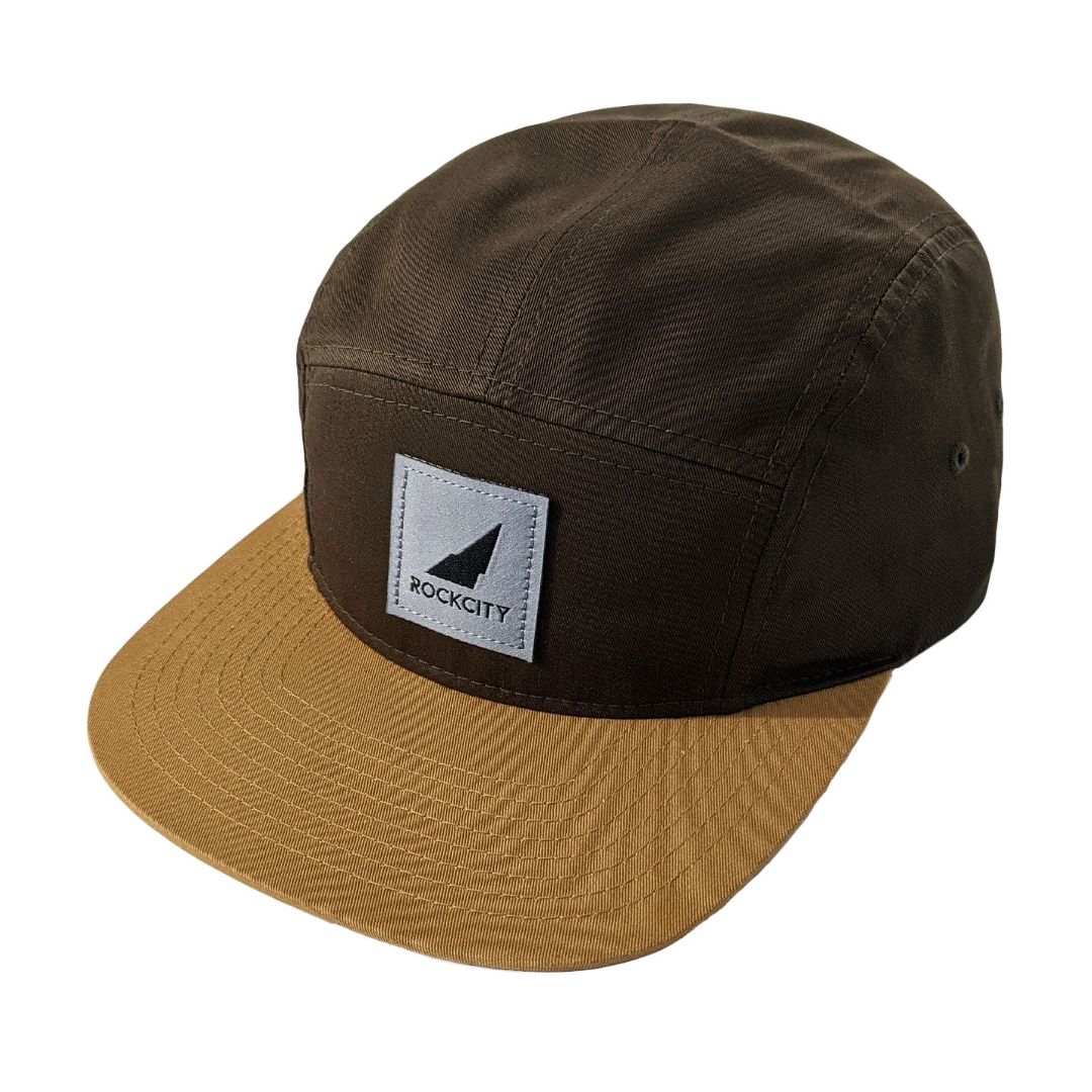 5 panel strapback silver on browns