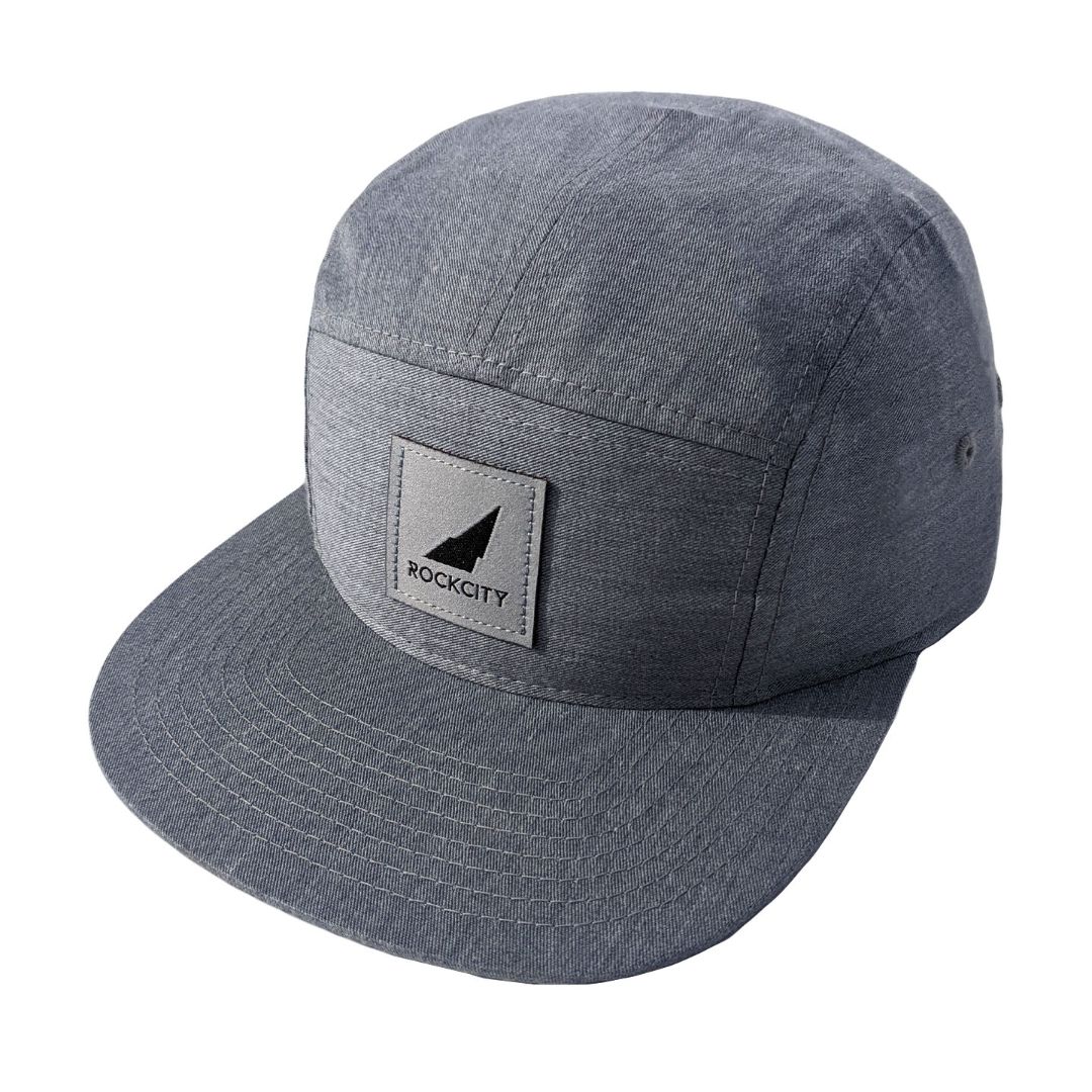 5 panel strapback silver on grey