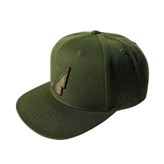 Six Panel Snapback - Army Olive - Olive Embroidery