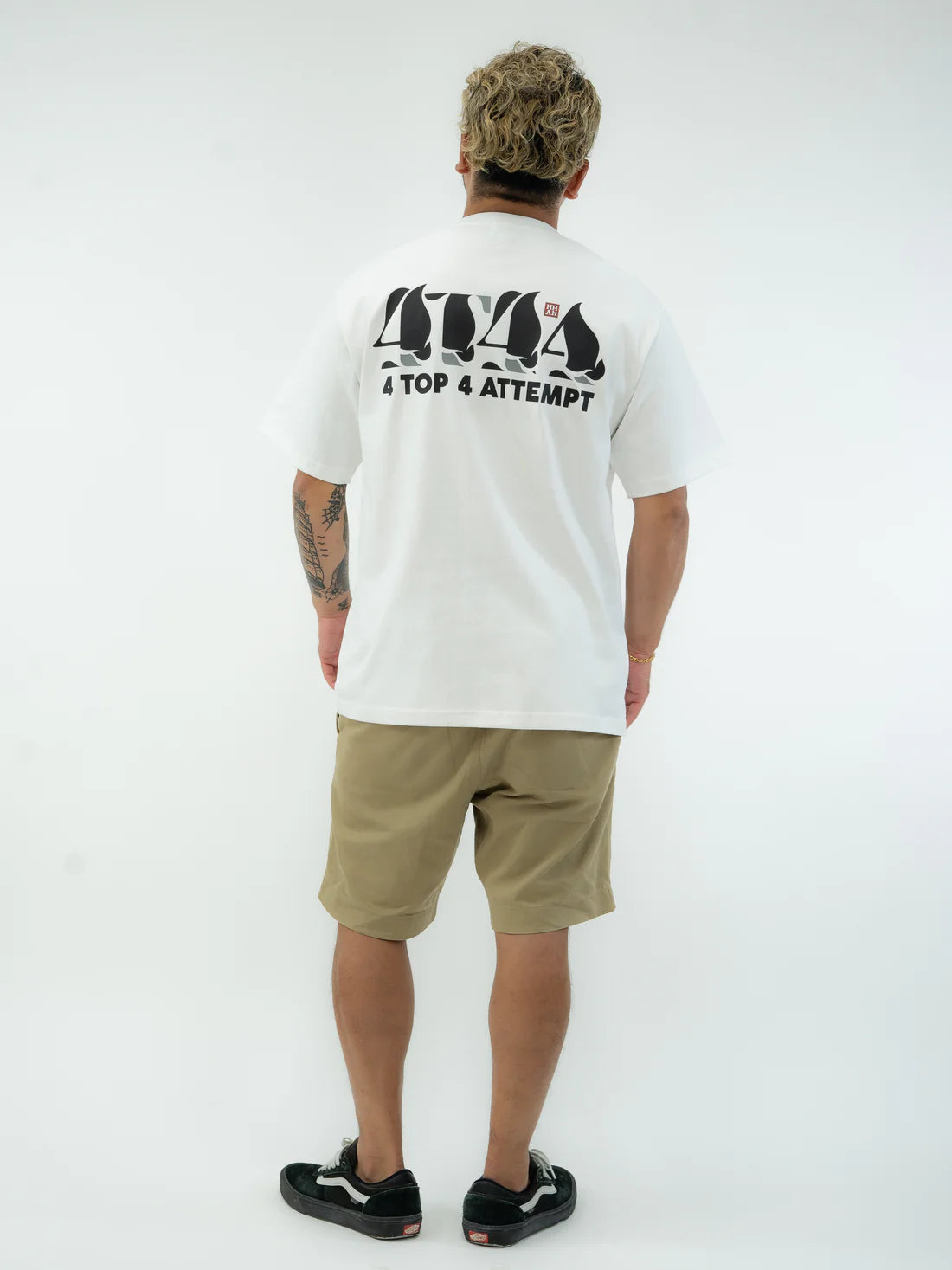 4T4A x MHAK Logo Tee - White / Black