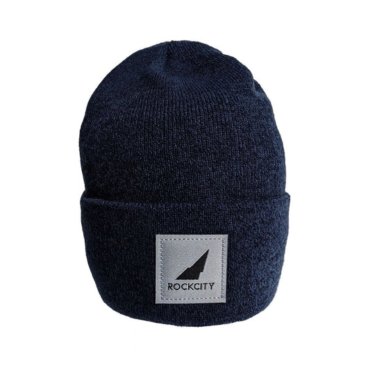 Reflective Patch Beanie - Navy