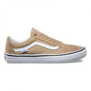 Vans Old Skool Pro Skate Shoes - Khaki/White