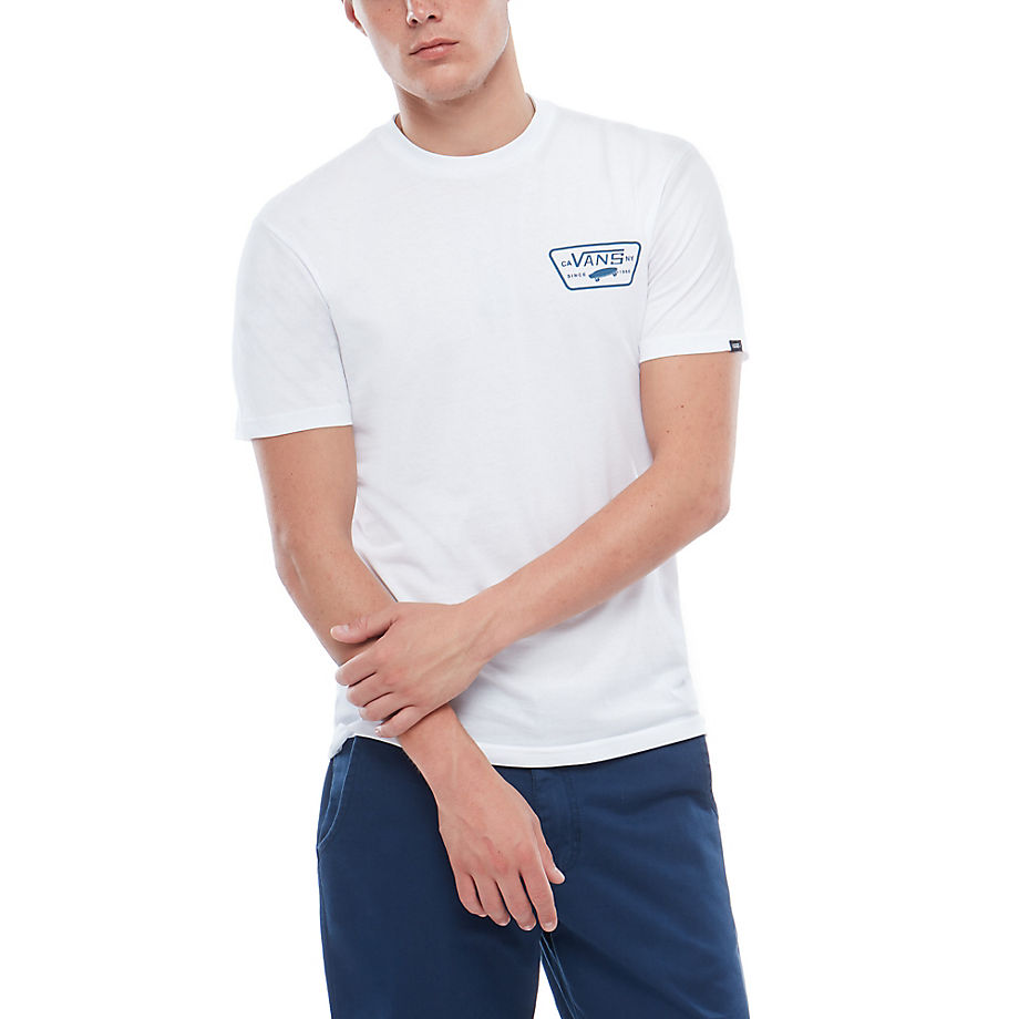 Vans Full Patch Back T-Shirt - White/Baby Blue - Rockcity - Skate Clothing,  Skate Shirts & Tops