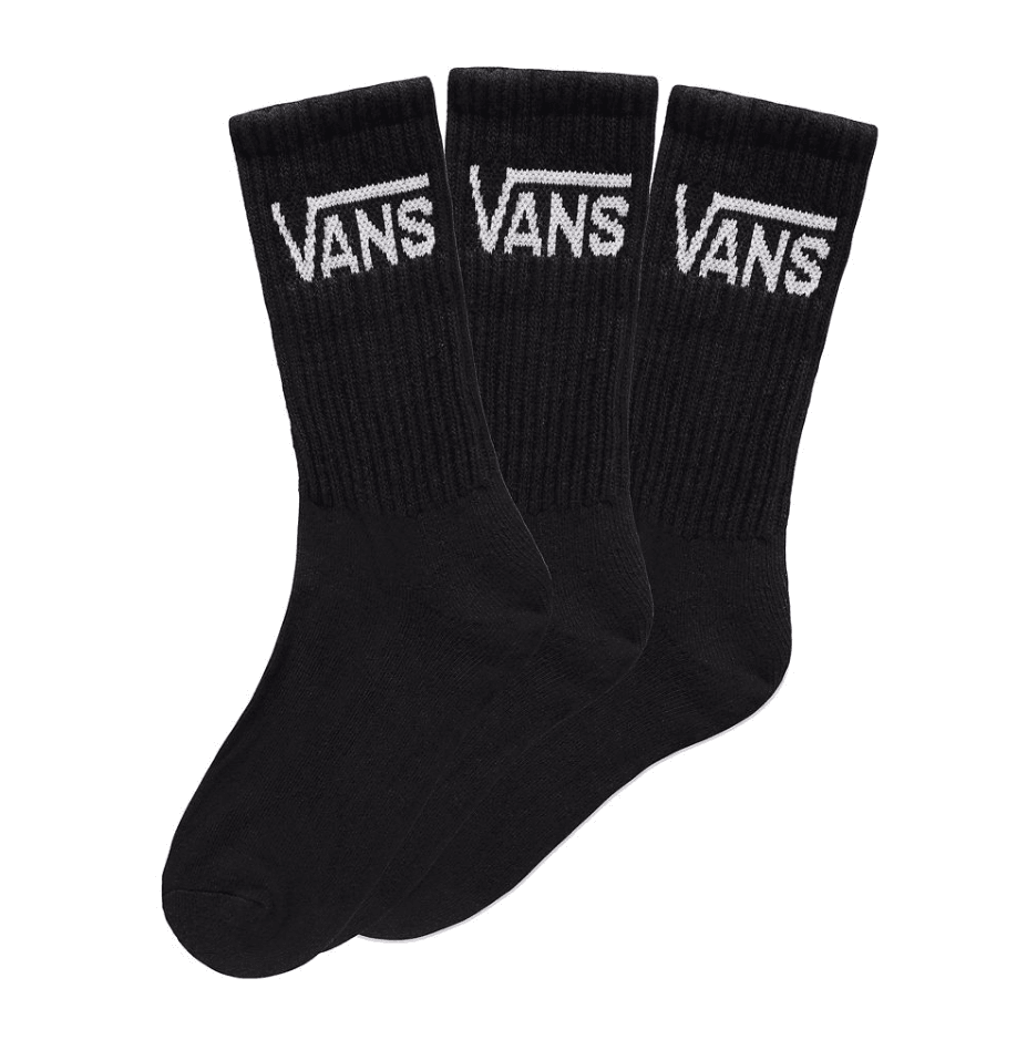 Vans Basic Crew Socks (3 Pack) - Black - Rockcity - BMX Socks, Skate Socks