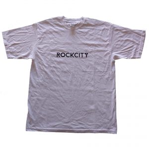 Rockcity black logo tee - white