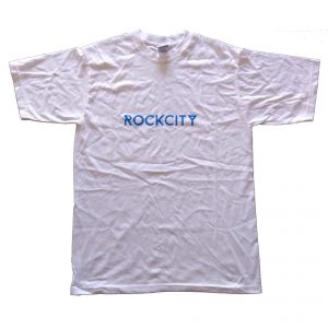Rockcity blue logo tee - white