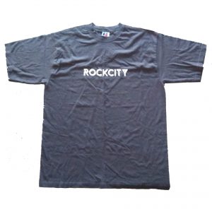 Rockcity white logo tee - black